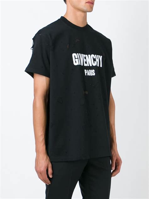 givenchy black shirt men|givenchy distressed t shirt.